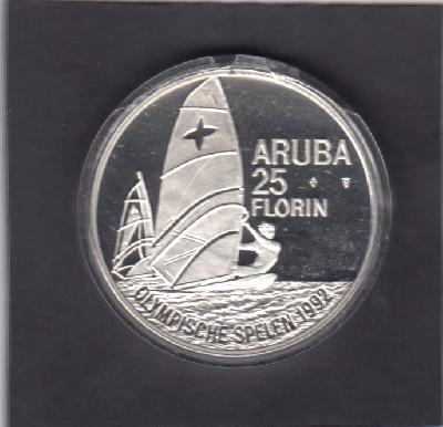 Beschrijving: 25 Florin  S-OLYMPIC 92 WIND SURFER